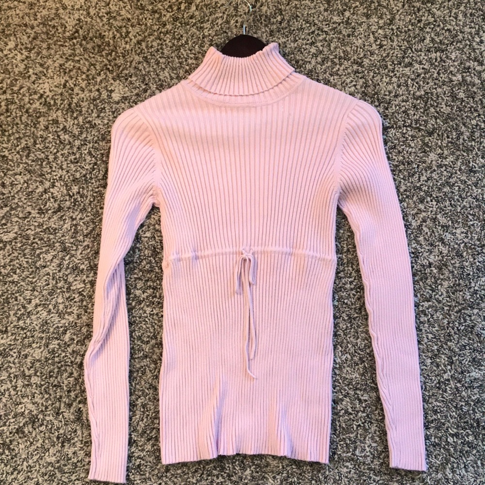 Duo Maternity Pink Turtleneck Sweater Medium
